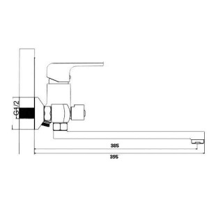 Смеситель для ванной BBI-4023-35L-42, d40 Смеситель для ванной BBI-4023-35L-42, d40